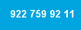 922 759 92 11 922 759 92 11
